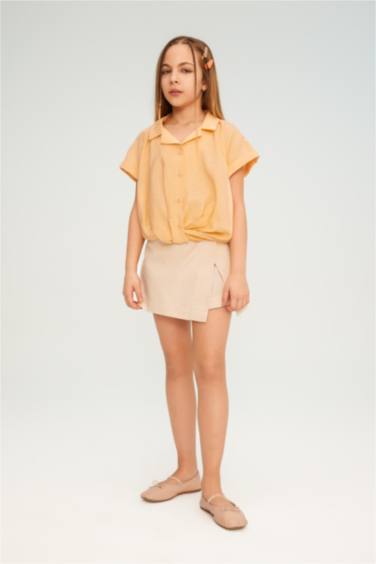 Girl Short Sleeve Crop Shirt