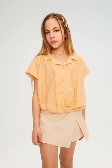 Girl Short Sleeve Crop Shirt