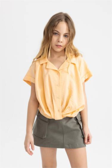 Girl Short Sleeve Crop Shirt
