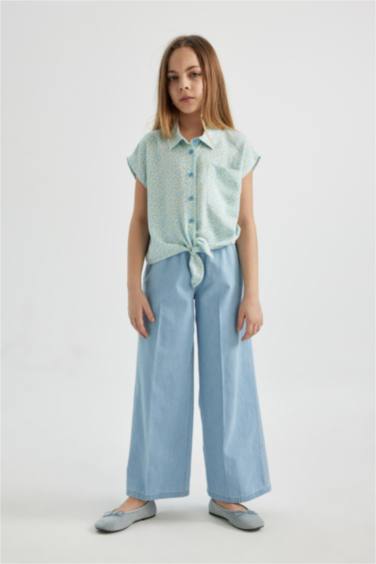 Рубашка с коротким рукавом с принтом для девочек