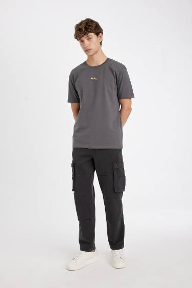 Regular Fit Crew Neck Printed Short Sleeve T-Shirt