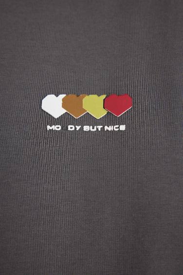 Regular Fit Crew Neck Printed Short Sleeve T-Shirt