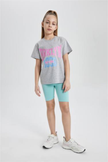 Girl Slogan Printed Short Sleeve T-Shirt