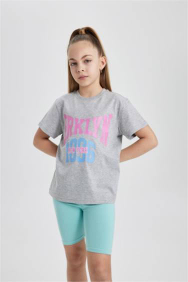 Girl Slogan Printed Short Sleeve T-Shirt