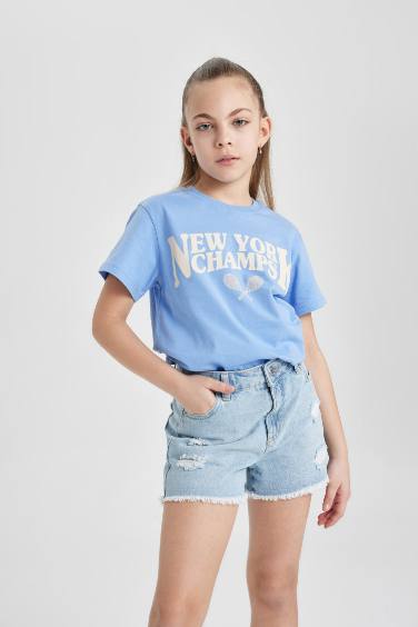 Girl Printed Short Sleeve T-Shirt