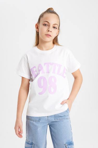 Girl Printed Short Sleeve T-Shirt