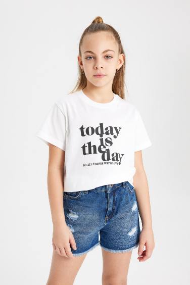 Girl Printed Short Sleeve T-Shirt