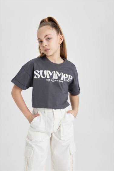 Girl Printed Short Sleeve T-Shirt