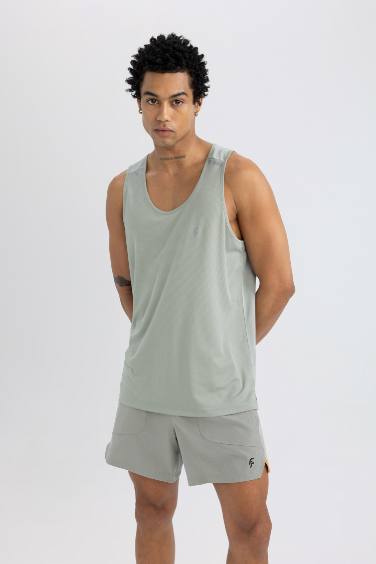 DeFactoFit Standard Fit Crew Neck Heavy Fabric Tank Top