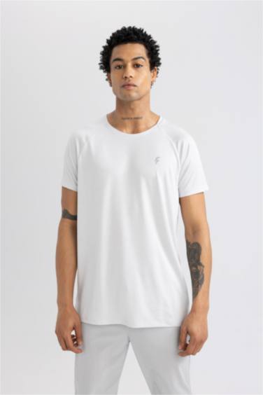 DeFactoFit Standard Fit Crew Neck Sports Heavy Fabric T-Shirt