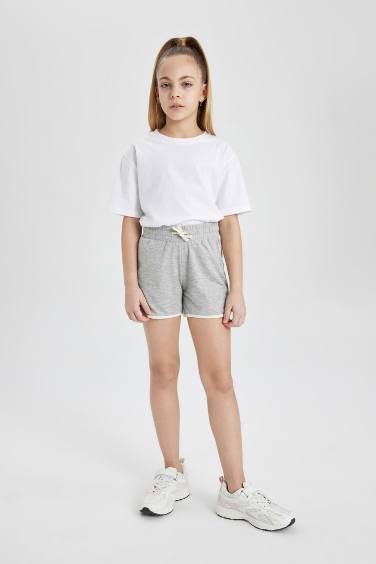 Short en Tissu Sweat Fin pour Fille