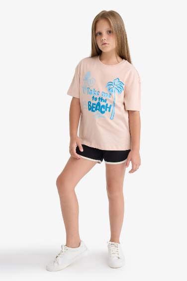 Girl Elastic Waist Basic Shorts