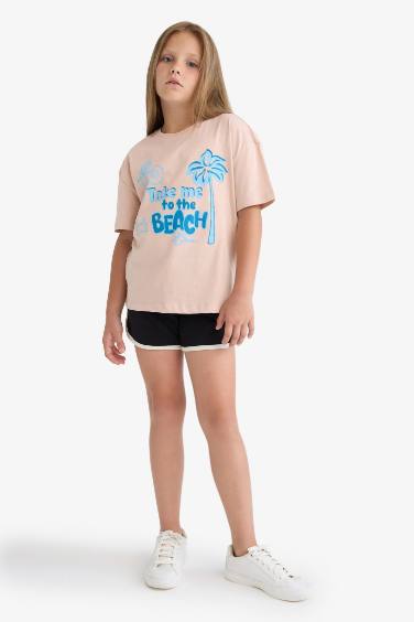 Girl Elastic Waist Basic Shorts