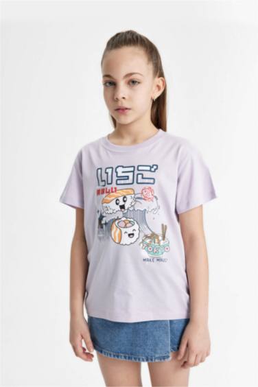 Girl Printed Short Sleeve T-Shirt