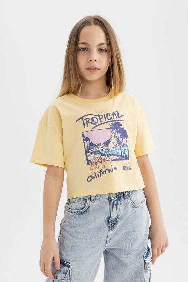 Girl Crew Neck Short Sleeve T-Shirt