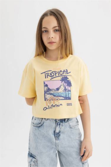 Футболка с круглым вырезом для девочек