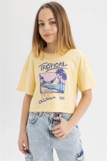 Футболка с круглым вырезом для девочек