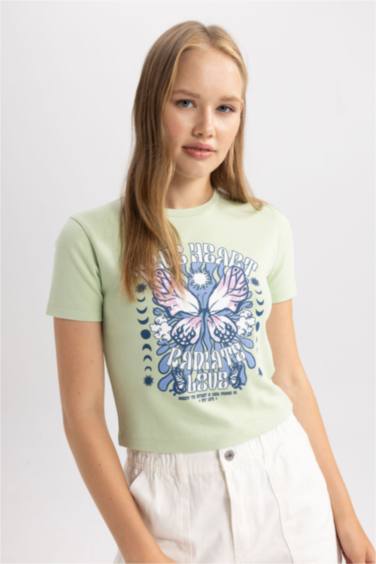 Slim Fit Printed Ribana Short Sleeve T-Shirt