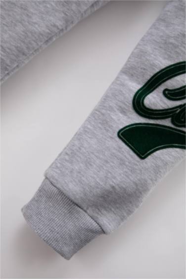 Regular Fit Slogan Elastic Band Trousers