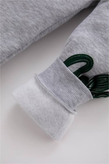 Regular Fit Slogan Elastic Band Trousers