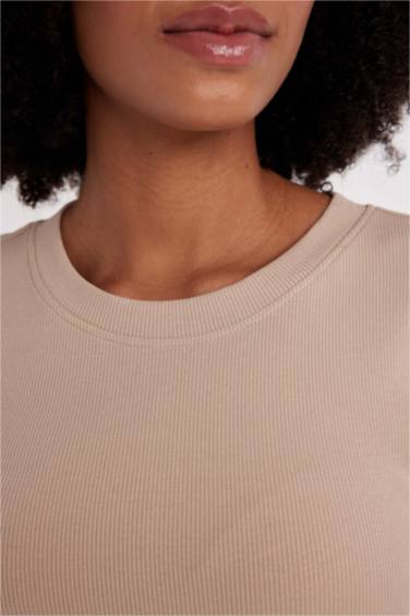 فستان ميدي ردن طويل مضلع بوديكون بياخة مستديرة