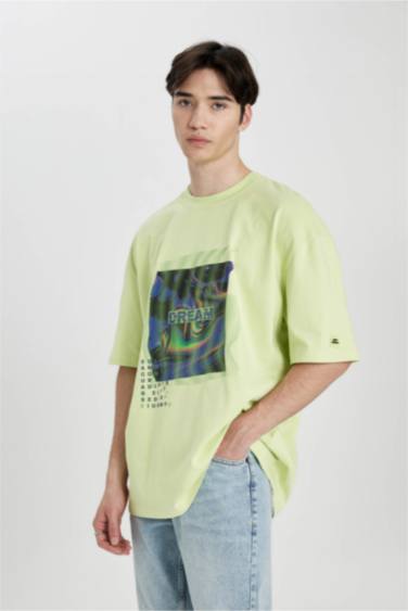 Oversize Crew Neck Printed Short Sleeve T-Shirt