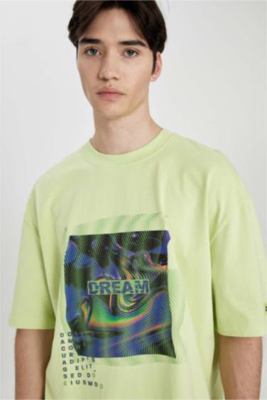 Oversize Crew Neck Printed Short Sleeve T-Shirt