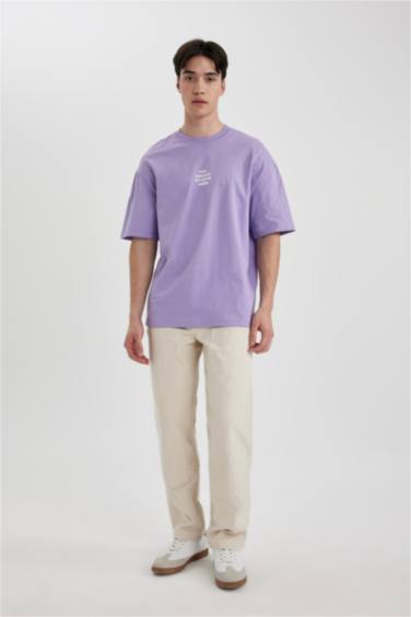 Comfort Regular Fit Crew Neck Back Printed T-Shirt