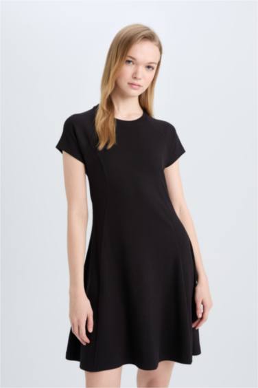 Crew Neck Camisole Raglan Sleeves Mini Dress