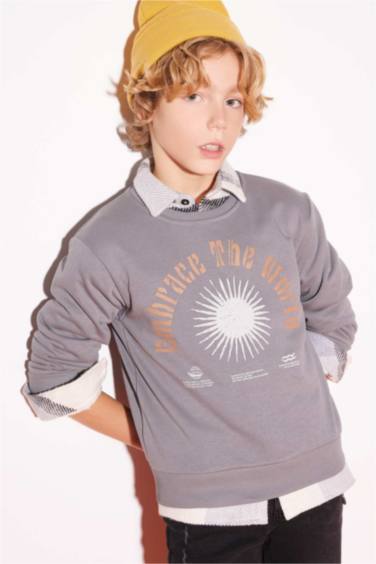 Boy Crew Neck Printed Sweatshirt