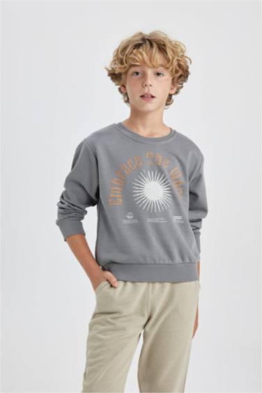 Boy Crew Neck Printed Sweatshirt