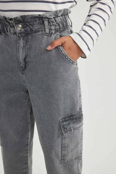 Paperbag High Waist Ankle Length Jeans