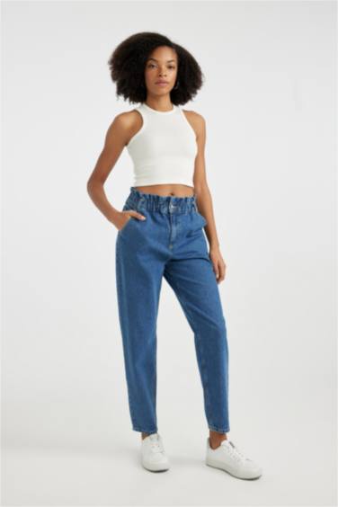 Paperbag High Waist Ankle Length Jeans