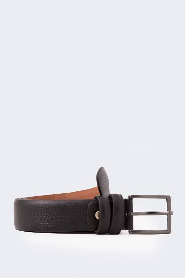 Man Rectangle Clasp Leather Classic Belt