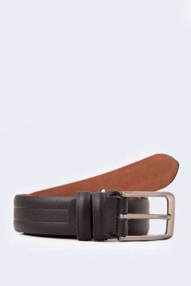 Man Rectangle Clasp Leather Classic Belt