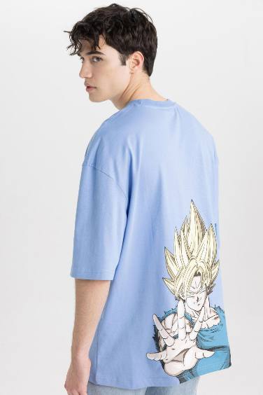 Dragon Ball Loose Fit Bisiklet Yaka Sırt Baskılı Kısa Kollu Tişört