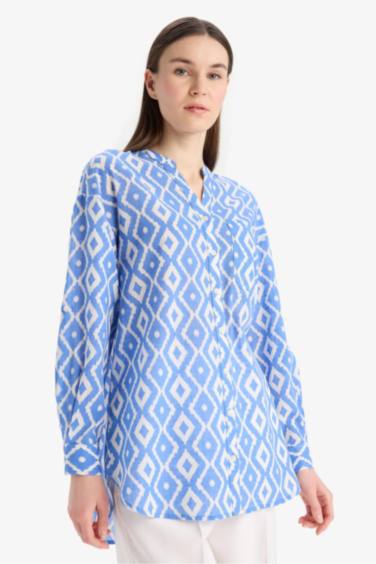 Relax Fit Printed Long Sleeve Tunic