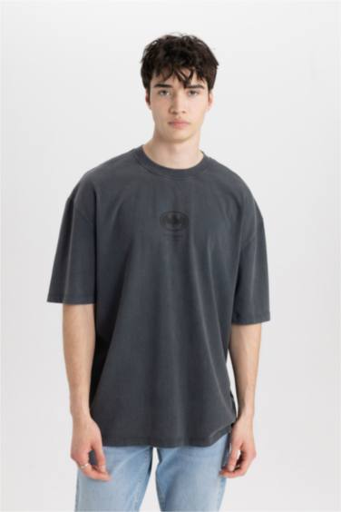 Oversize Fit Crew Neck Printed T-Shirt