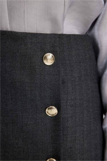 A Cut Knit Patterned Lined Normal Waist Mini Skirt