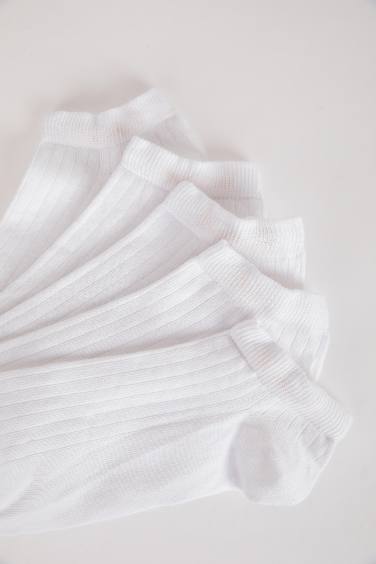 شرابات قصير رجالي قطن أبيض بيزك - 5 قطع