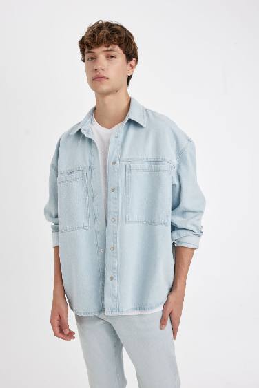 Chemise en jean Oversize À Manches Longues