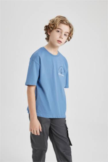 Boy Oversize Fit Crew Neck Printed T-Shirt