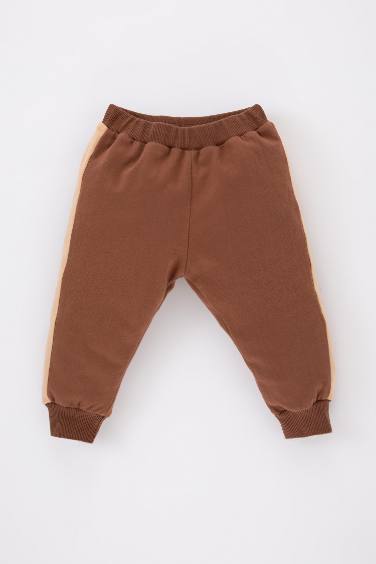 Regular Fit Color Block Elastic Band Trousers