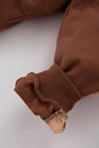 بنطلون سويت بانتس بيبي اولادي خفيف قصة عادية بني فاتح