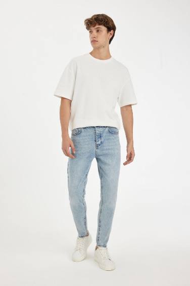 %100 Pamuk 90's Slim Fit Dar Kalıp Yüksek Bel Dar Paça Jean Pantolon