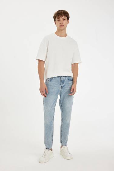 %100 Pamuk 90's Slim Fit Dar Kalıp Yüksek Bel Dar Paça Jean Pantolon