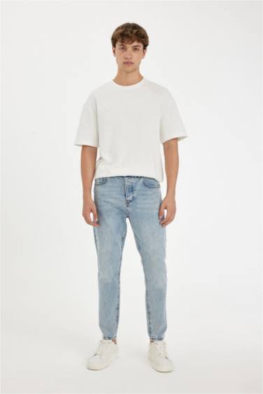 %100 Pamuk 90's Slim Fit Dar Kalıp Yüksek Bel Dar Paça Jean Pantolon