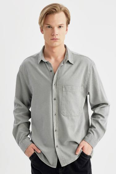 Oversize Fit Cotton Long Sleeve Shirt