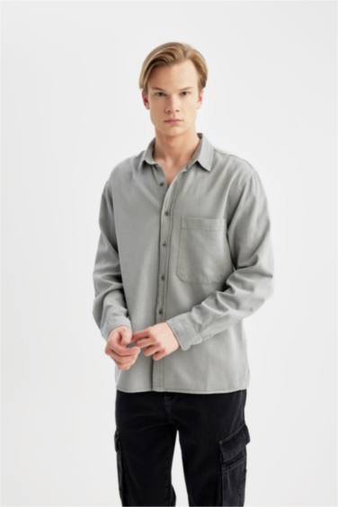 Oversize Fit Cotton Long Sleeve Shirt
