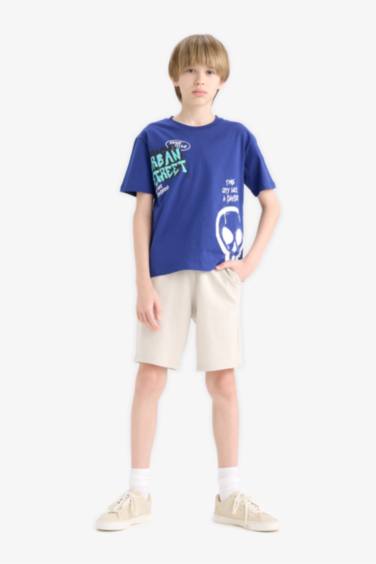 Boy Regular Fit Sweatshirt Fabric Shorts